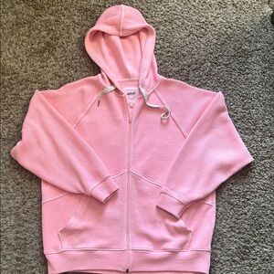 Women’s Small Like New Aerie Pink//Coral  Zip-Up ribbed Hoodie